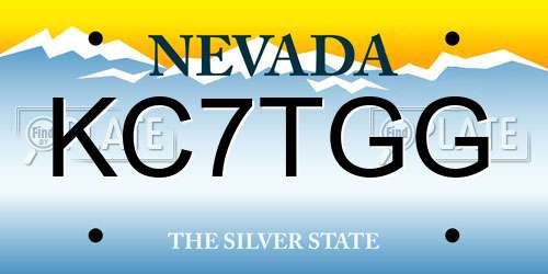 KC7TGG Nevada License Plate