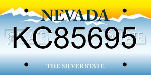 KC85695 Nevada License Plate