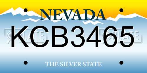 KCB3465 Nevada License Plate