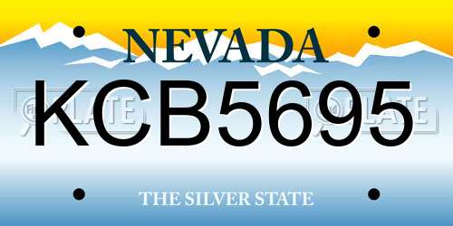 KCB5695 Nevada License Plate