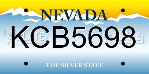 KCB5698 Nevada License Plate