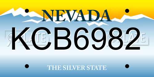 KCB6982 Nevada License Plate
