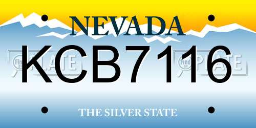KCB7116 Nevada License Plate
