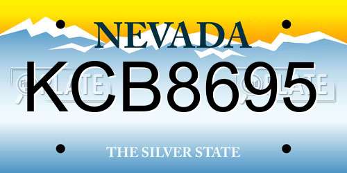 KCB8695 Nevada License Plate