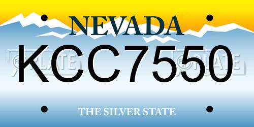 KCC7550 Nevada License Plate