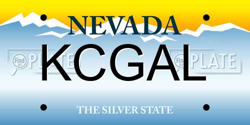 KCGAL Nevada License Plate