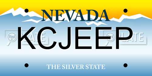KCJEEP Nevada License Plate