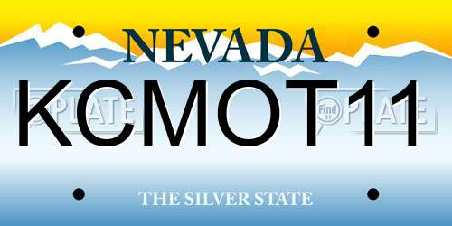 KCMOT11 Nevada License Plate