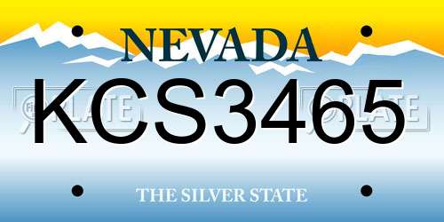 KCS3465 Nevada License Plate