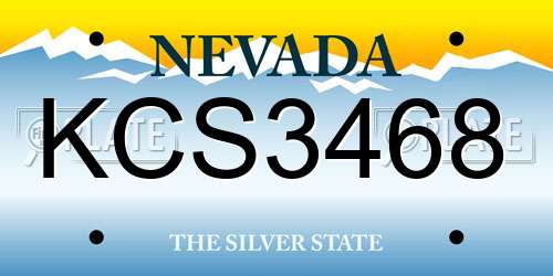 KCS3468 Nevada License Plate
