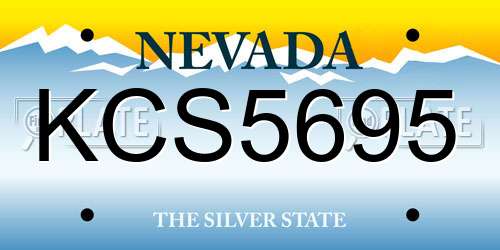 KCS5695 Nevada License Plate