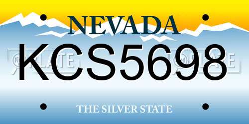 KCS5698 Nevada License Plate