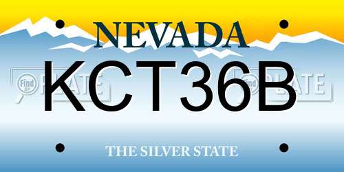 KCT36B Nevada License Plate