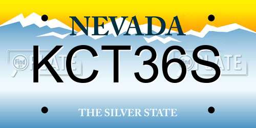 KCT36S Nevada License Plate
