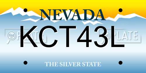 KCT43L Nevada License Plate