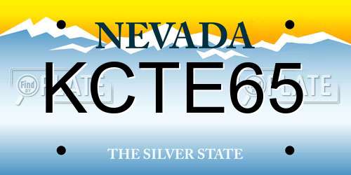 KCTE65 Nevada License Plate