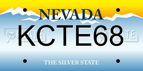 KCTE68 Nevada License Plate