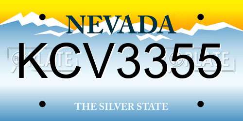 KCV3355 Nevada License Plate