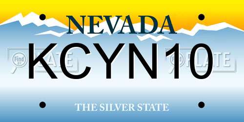 KCYN10 Nevada License Plate
