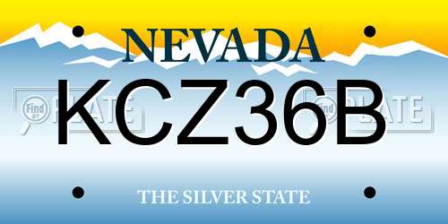 KCZ36B Nevada License Plate