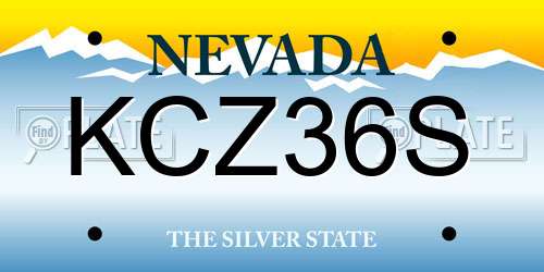 KCZ36S Nevada License Plate