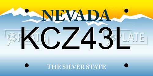 KCZ43L Nevada License Plate