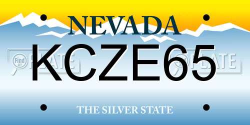 KCZE65 Nevada License Plate