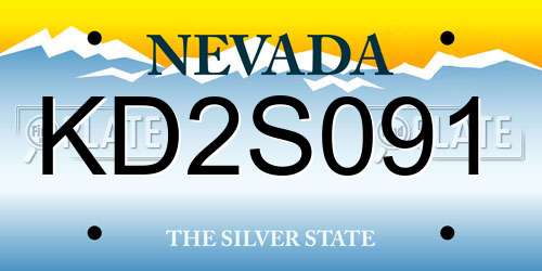 KD2S091 Nevada License Plate
