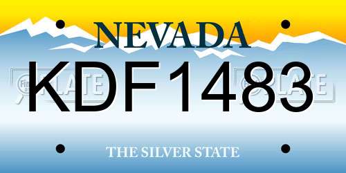 KDF1483 Nevada License Plate