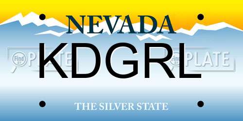 KDGRL Nevada License Plate