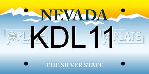 KDL11 Nevada License Plate
