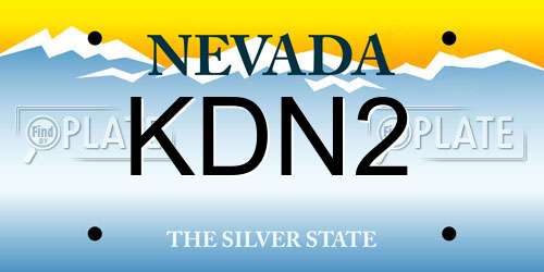 KDN2 Nevada License Plate