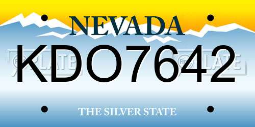 KDO7642 Nevada License Plate