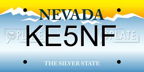 KE5NF Nevada License Plate