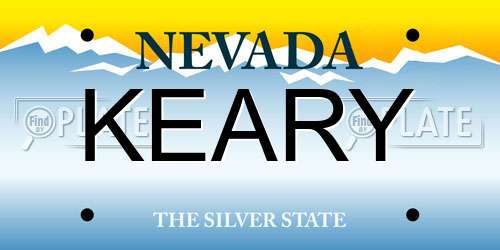 KEARY Nevada License Plate