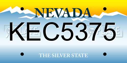 KEC5375 Nevada License Plate