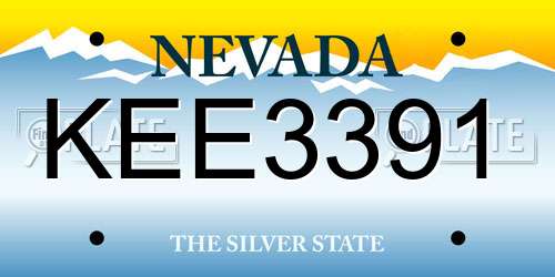 KEE3391 Nevada License Plate