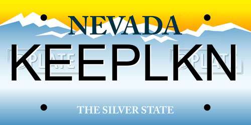 KEEPLKN Nevada License Plate