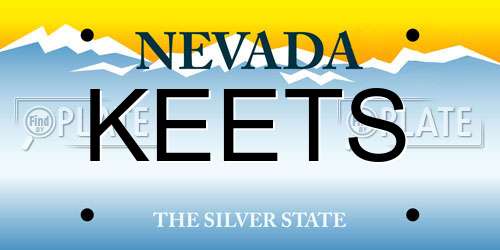 KEETS Nevada License Plate
