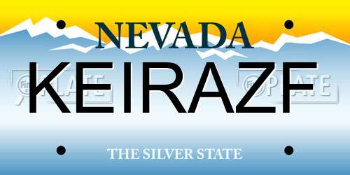 KEIRAZF Nevada License Plate