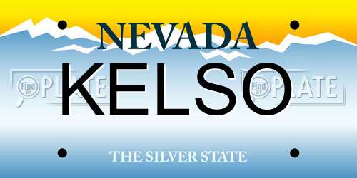 KELSO Nevada License Plate