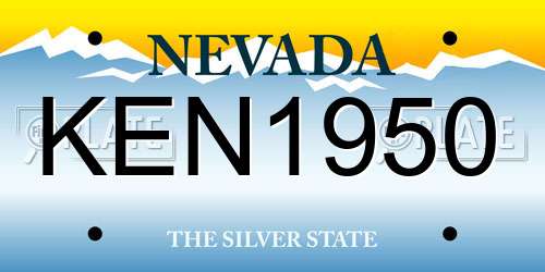 KEN1950 Nevada License Plate