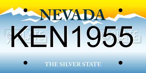 KEN1955 Nevada License Plate
