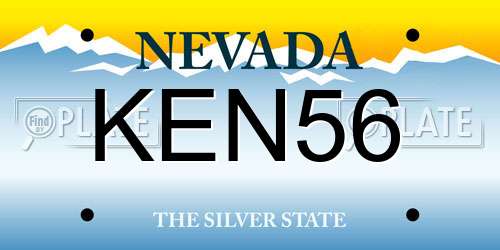 KEN56 Nevada License Plate