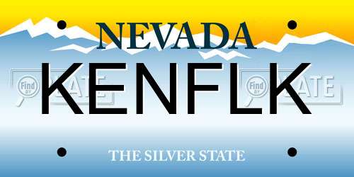 KENFLK Nevada License Plate