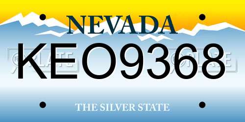 KEO9368 Nevada License Plate