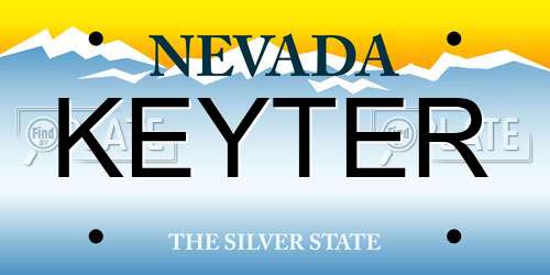 KEYTER Nevada License Plate