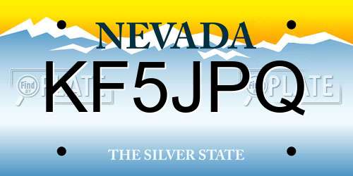 KF5JPQ Nevada License Plate