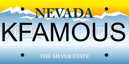 KFAMOUS Nevada License Plate