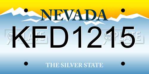 KFD1215 Nevada License Plate